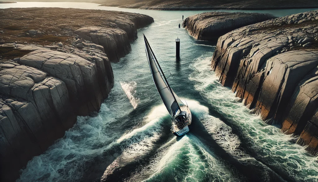 naviguer en louvoyant dans le gros temps